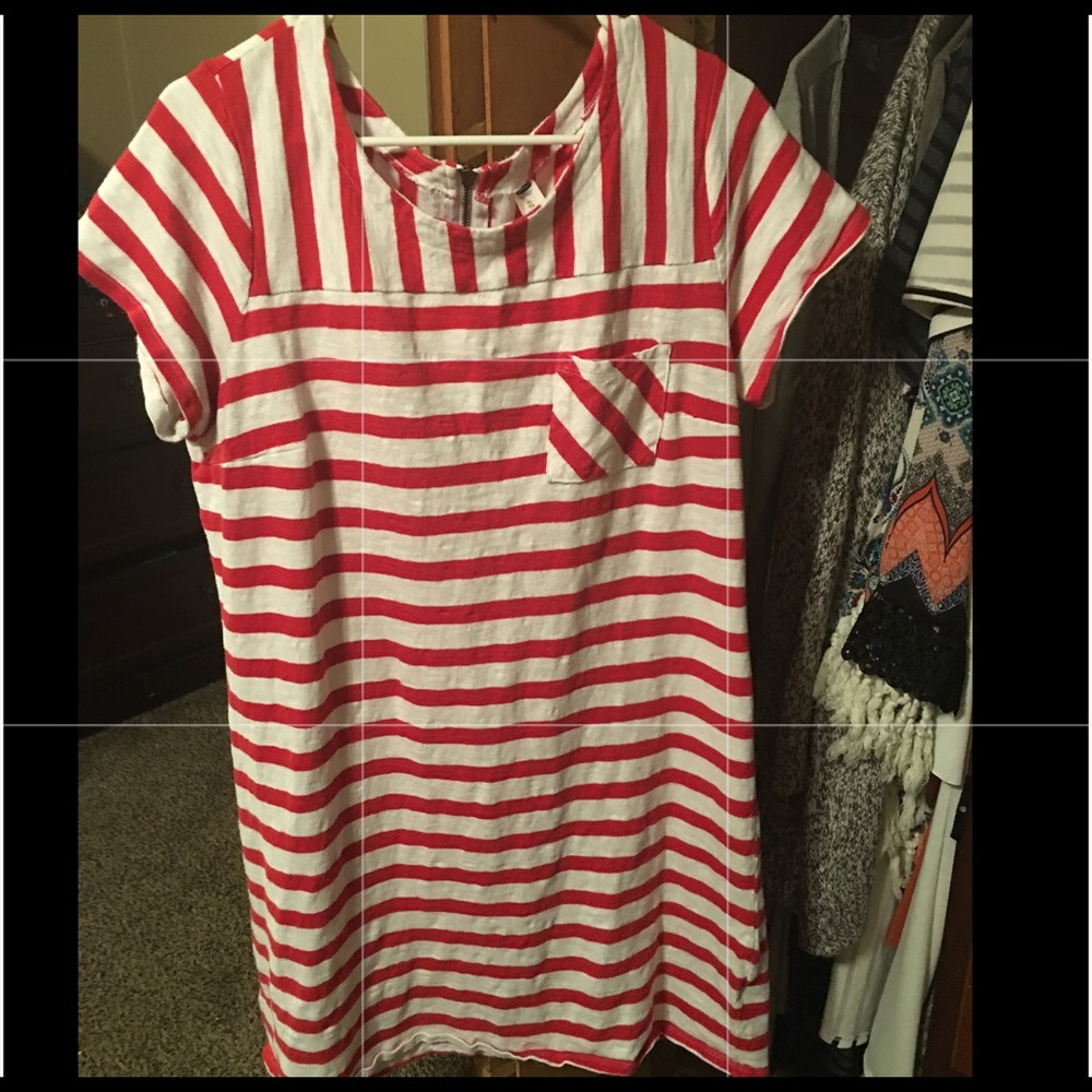 Red and white dress
